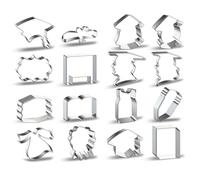 GALPADA Tagliabiscotti Tema Dottore e Accessori in Acciaio Inossidabile 6 Pezzi Laurea Set Creativo 6 Forme Facili da Sformare Antiruggine per Decorare Biscotti e Pane