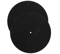 GALPADA Tappetino in Feltro Nero per Piattaforma Girevole da 12 Pollici, Set 2 Pezzi Controllo e Funzione Antiscivolo per Dischi in Vinile