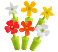 GALPADA Tappi per Vino a Forma Fiore Set da 6 Pezzi in Silicone Riutilizzabili Resistente e Facile da per Conservare Vino e