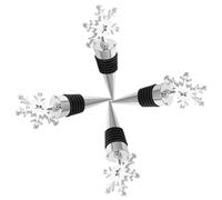 GALPADA Tappi per Vino in Acciaio Inossidabile Set da 4 Pezzi Chiusura Ermetica Decorativi a Forma di Fiocco di Neve per Bottiglie di Vino Rosso e Spumante, Adatti per Feste e Regali