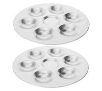 GALPADA Tavolozza per Pittura in Alluminio 6 Fori, 2 Pezzi, Resistente alla Ruggine e Facile da Trasportare, Palette Aspetto Delicato per Artisti