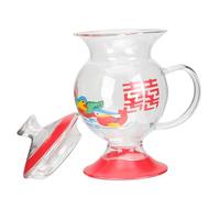 GALPADA Tazza da Caffè in Vetro Coperchio 230ml Stile Retrò, Manico Comodo e Facile da Pulire, per Casa o Coffee Shop