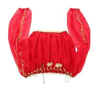 GALPADA Top da Danza Indiana Rosso in Chiffon Maniche Lunghe Elegante e Versatile per Costumi da Danza Ventre e Spettacoli di Varie Danze Femminili