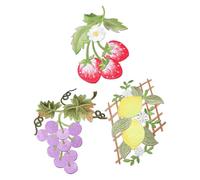 GALPADA Toppe da Cucire per Vestiti 3 Pezzi Patch Ricamate Frutta (uva, Limone, Fragola) per Giacche e Abbigliamento, Toppe per Riparazione Tessuto e Decorazioni Fai da Te