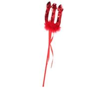 GALPADA Tridente Rosso con Effetto Luccicante per Halloween con Paillettes Accessorio Versatile e Leggero Design Unico in Carta e Plastica per Cosplay e Role Play