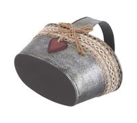 GALPADA Vaso per Fiori in Ferro Zincato Stile retrò Rustico con Secchio Decorativo in Juta Multifunzionale per Piante da Interno e Ornamento da Giardino Vintage