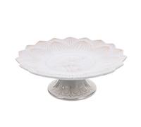 GALPADA Vassoio Tempio in Ceramica Bianca con Texture Casual Piatto Offerta Buddhista per Frutta e Dolci Alzata Decorativa Multifunzionale per Uso Sacro e Domestico