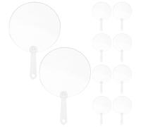 GALPADA Ventagli PVC Trasparenti 12 Pezzi, Ventaglio Portatile e Leggero per Decorazione Domestica e Performance su Palco, Design Semplice e Vuoto per Pittura Fai da Te