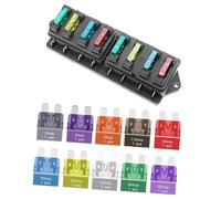 GALPADA Vie Portafusibili Auto con Custodia Trasparente Protettiva Porta Fusibili Laterale Resistente con Fusibili Amp Inclusi per Circuiti Automobilistici