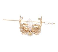 GALPADA Vintage Hanfu Hair Stick Pin con Corona Antica Gru in Lega Fermaglio Tradizionale per Acconciature e Chignon Accessorio Capelli Cinesi per Sposa e Feste