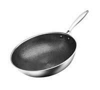 GALPADA Wok Acciaio Inossidabile Padella Resistente per Friggere Verdure Design Antiaderente e Uniforme Riscaldamento Compatibile con Cucina Gas Ed Elettrica per Versatile
