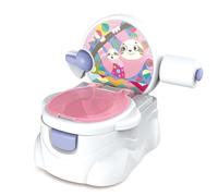 GalPat Baby Vasino Baby 2 in 1 - WC per bambini con musica quando cade urina - Include riduttore WC - Porta rotoli di carta - Simulatore di cisterna - Contenitore rimovibile (rosa)