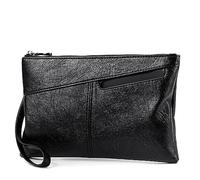 GALSOR Borsa da Polso da Uomo Pochette da Uomo Pochette da Uomo Pochette in Pelle Morbida di Grande capacità (Color : Schwarz, Size : 26x2x17cm)