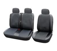 GALSOR Coprisedile Per Auto 2 + 1 Tipo Per Transporter/Van, Universale Per Transito Nel 2000 Per Opel Vivaro Con Pelle Artificiale Completo Coprisedili Fodere(GRAY)