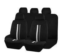GALSOR Coprisedili Per Auto Universali In Poliestere Con Striscia Bicolore Rossa E Bianca Per Protezione Del Cuscino Dell'auto Sedile Completo Coprisedili Fodere(9pcs Gray)