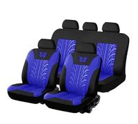 GALSOR Set Coprisedili Per Auto Adatti Alla Maggior Parte Delle Motivo A Farfalla E Dettagli Tracce Pneumatici Protettivi Per Completo Coprisedili Fodere(A-Blue full set)