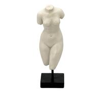Galt International Statua a corpo in marmo con piedistallo nero, 34,3 cm, decorazione per la casa, scultura di dio greco, mitologia, pietra simile al marmo (donna)