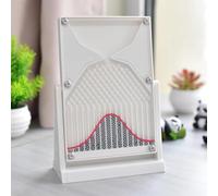 Galton Board Experiment Model, modello matematico di distribuzione normale, dimostrazione dell'insegnamento probabile con curva rossa, per l'educazione alla probabilità, modello finanziario (bianco)
