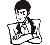 Galuisi Adesivo Sticker Lupin III (Lupen) 14 * 11 cm (Nero Opaco)