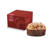 Galup Panettone Artigianale Tradizionale a Lievitazione Naturale, con Canditi Freschi e Uvetta, Guarnito con Glassa alle Nocciole, Mandorle e Granella di Zucchero - 1 Kg