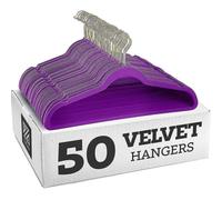 (galvanized hook, deep purple) 10pcs Non-slip Velvet Hangers - Suit Hangers