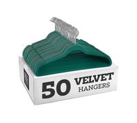 (galvanized hook, green) 10pcs Non-slip Velvet Hangers - Suit Hangers