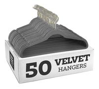 (galvanized hook, grey) 10pcs Non-slip Velvet Hangers - Suit Hangers