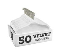 (galvanized hook, White) 10pcs Non-slip Velvet Hangers - Suit Hangers