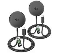 Galvanox Caricabatterie wireless magnetico certificato Qi2.2 da 25 W per Samsung [ricarica rapida] [corpo in alluminio] per modelli Galaxy S25, Ultra, Android e iPhone, compatibile con MagSafe - Nero