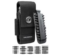 Galvanox Guaina in nylon per multi-utensili con 21 punte per cacciavite a estremità piatta e supporto, custodia da cintura con tasche e set di punte incluso, compatibile con Leatherman (da 10,2 cm a