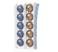 GALVANOX Supporto da parete per organizer per capsule Nespresso Vertuo, 10 capsule adesive con retro adesivo, montaggio a parete a basso profilo, in acrilico trasparente