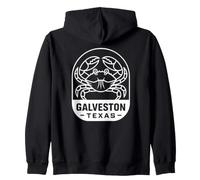 Galveston Texas Granchio Oceano Sea Life Design Felpa con Cappuccio