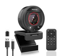 Galyimage Webcam AI 2K per PC, 1080P 60fps TOF per computer con zoom digitale 8X, webcam USB 3.0 con telecomando/HDR/doppio microfono con cancellazione del rumore per streaming e riunioni su zoom/team