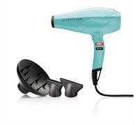 GA.MA Italy Professional, Asciugacapelli Pluma 5500 Endurance Ion, Phon Professionale con Motore AC Italiano da 2400 W, Tecnologia Ion Plus per Capelli Brillanti e Senza Crespo, Color Turchese