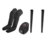 Gamba Compressore + 2 estensioni per drenaggio linfatico, stimolazione della circolazione sanguigna e riduzione dell'edema, con compressione pneumatica, massaggio gamba (nero, 4 camere, M)