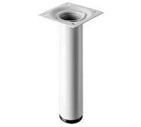 Gamba da tavolo con piastra di montaggio Hettich Ø 30 x H 150 mm bianco Bianco