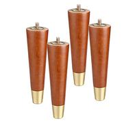 Gamba del tavolo, Gambe per mobili in metallo, Set di 4, legno massello rastremato, con bullone filettato M10/cono obliquo/18 cm/7 pollici(Straight Cone,10Cm/4In)
