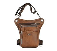 Gamba Moto,Borsello Moto da Gamba Elegante Borsa For Gamba A Coscia, Cintura In Vita Da Uomo, Borsa Da Viaggio For Bici Da Moto, Ciclismo, Sport All'aria Aperta(Light Brown)