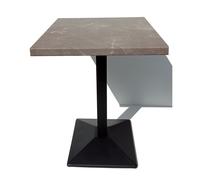 Gamba per Tavolo Base Quadra In Acciaio a Piramide Nera 450 x 450 x H 720 mm