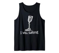Gamba protesica Astratta Scarabocchio Arte Minima I Will Survive Canotta