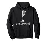 Gamba protesica Astratta Scarabocchio Arte Minima I Will Survive Felpa con Cappuccio