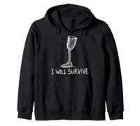 Gamba protesica Astratta Scarabocchio Arte Minima I Will Survive Felpa con Cappuccio