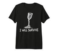 Gamba protesica Astratta Scarabocchio Arte Minima I Will Survive Maglietta Premium
