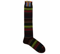 Gambaletto Uomo Gallo Maglia Rasata Fantasia Righe Multicolor Bordeaux Erica ...