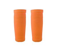 Gambali a compressione, 1 paio di scaldamuscoli sportivi da calcio, for la parte inferiore delle gambe, con manicotto protettivo, antisudore e traspiranti(Orange,S)