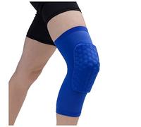 Gambali a compressione, 1 pezzo di supporto for ginocchiera sportiva da basket e pallavolo a nido d'ape(Blue,M)