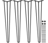 Gambe a forcina Piedi per mobili neri Piedi in metallo a forma di U Base del tavolo Supporto del bancone Gambe del bancone Fermaglio Fermacapelli Scrivania con gambe da ufficio (28 pollici (71cm))