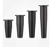 Gambe affusolate in alluminio resistente, confezione da 4 piedini di ricambio in pelliccia per divano e letto, altezza regolabile da 7,6 cm, 10,2 cm, 15,2 cm, design a tubo nero (120 mm)
