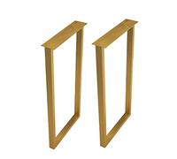Gambe da tavolo in metallo in stile industriale, set da 2 pezzi con viti, finitura dorata rustica, altezza: 43,2 cm/61 cm/71,1 cm, larghezza: 30,5 cm/40,6 cm/50,8 cm, perfette per scrivanie e tavoli