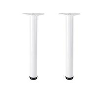 Gambe da tavolo regolabili in metallo, confezione da 2, in lega di alluminio, per tavoli da pranzo, scrivanie, banchi da lavoro, bar, altezza personalizzata 0-140 cm, 50 cm, finitura bianca, include